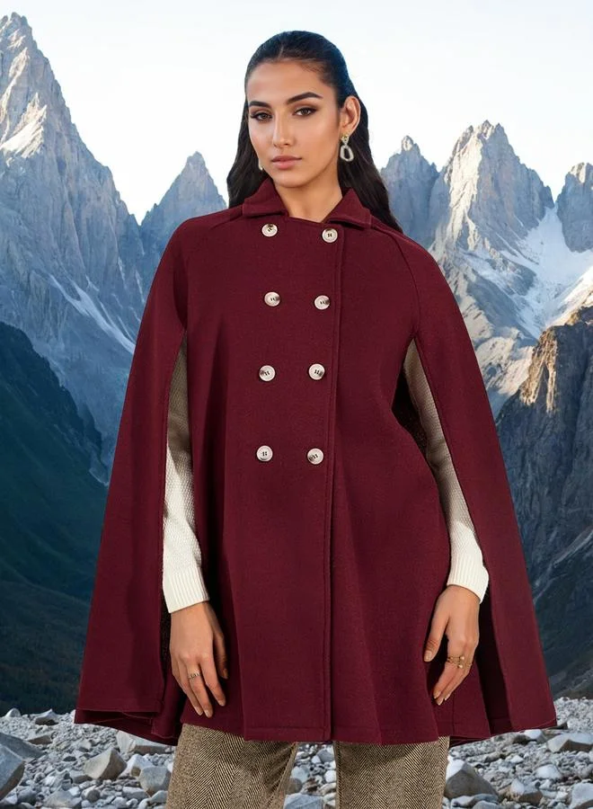 Styli Oversized Longline Wool Like Cape Coat