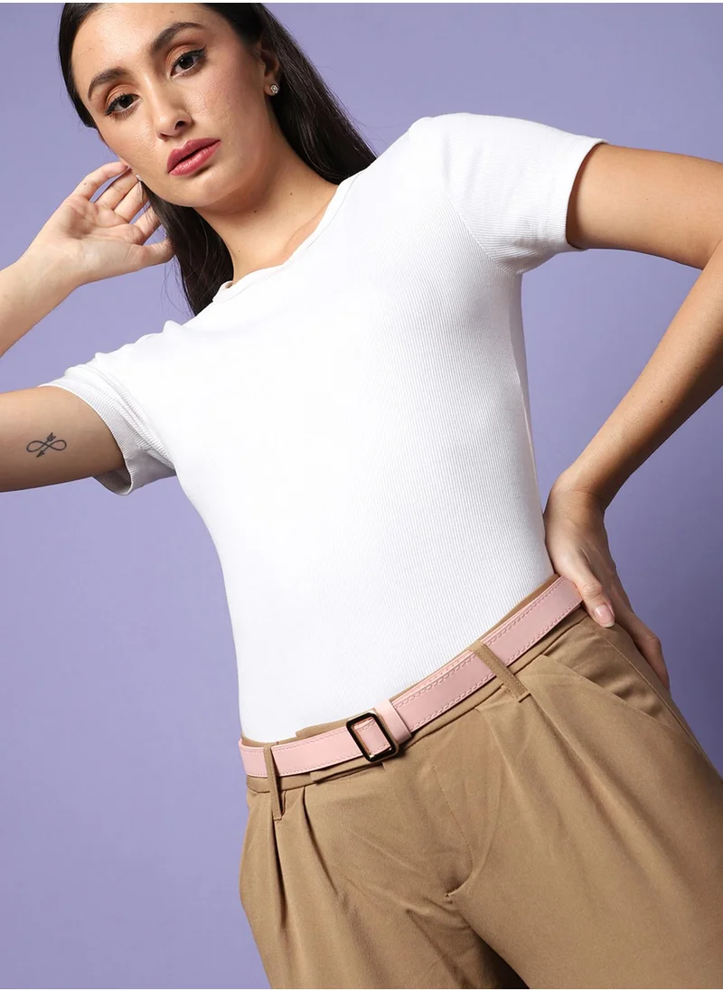 Haute Sauce Pink Solid Waist Belt