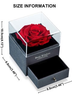 Scrolls Preserved Flowers with Necklace and Gift Box,Birthday gifts,wedding anniversary gifts,Red Roses Enchanted Flower Gift,Female,Mom  - Image 2