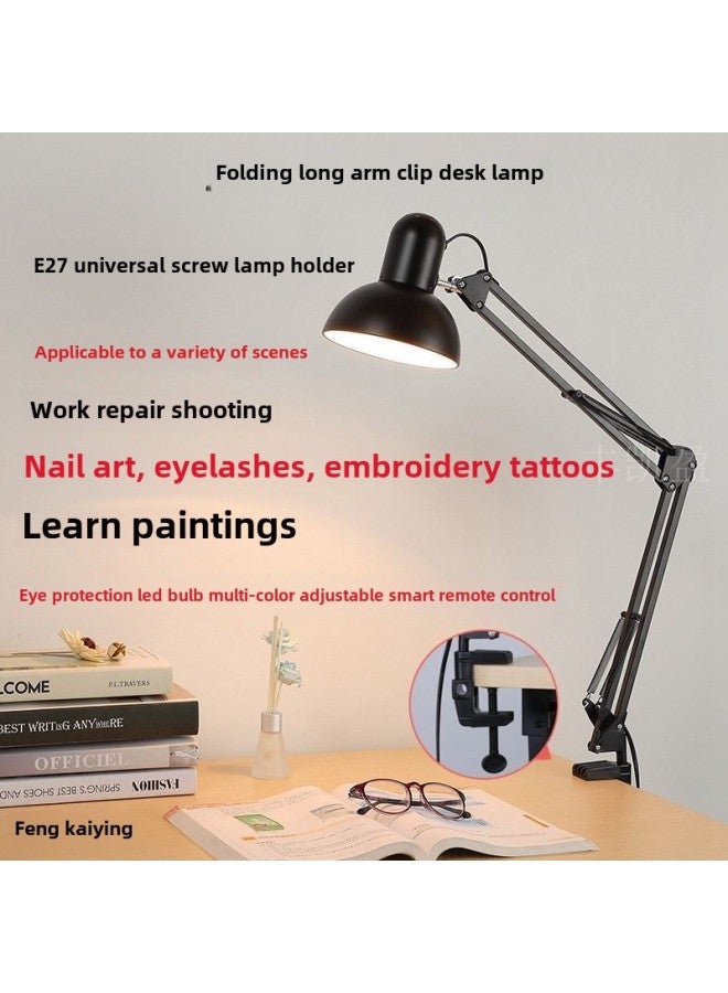 Generic Long Arm Folding 37cmLED Eye Protection Table Lamp Clip Learning And Working Nail Art Eyelash Maintenance Painting Tattoo Embroidery-Color:White-18 Watt Flying Saucer Led Eye Protection Bulb (exclusively For Tattoo And Embroidery)  - Image 4