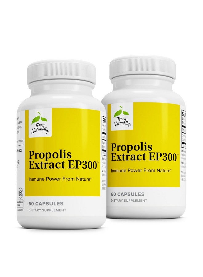 مستخلص البروبوليس الطبيعي من تيري EP300 - عبوة من 2، 60 كبسولة - يدعم الجهاز المناعي والجهاز التنفسي العلوي وصحة أذن الأطفال - خالٍ من الكائنات المعدلة وراثيًا وخالي من الجلوتين - 120 وجبة إجمالية - Image 1