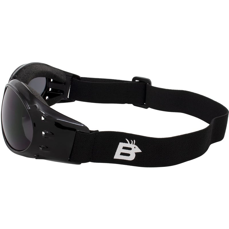 Birdz Eyewear Eagle Padded Motorcycle Goggles - 3 Pairs with Black Frames and Clear, Smoke, and Yellow Lenses for Day and Night Riding Comfort in All Weather Conditions - Image 5
