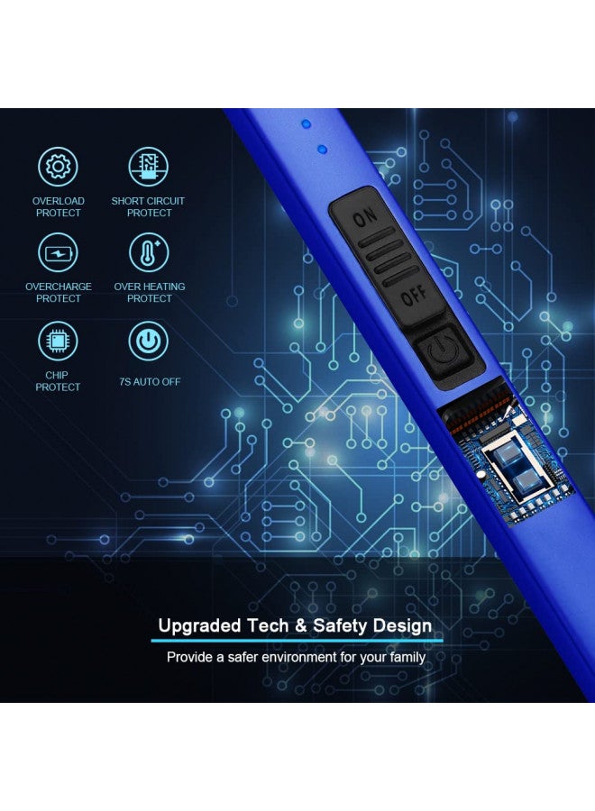 SUPRUS Electric Lighter Arc Windproof Flameless USB Lighter Rechargeable Lighter with Safety Lock for Candle BBQ Camping (Dark Blue) - Image 5