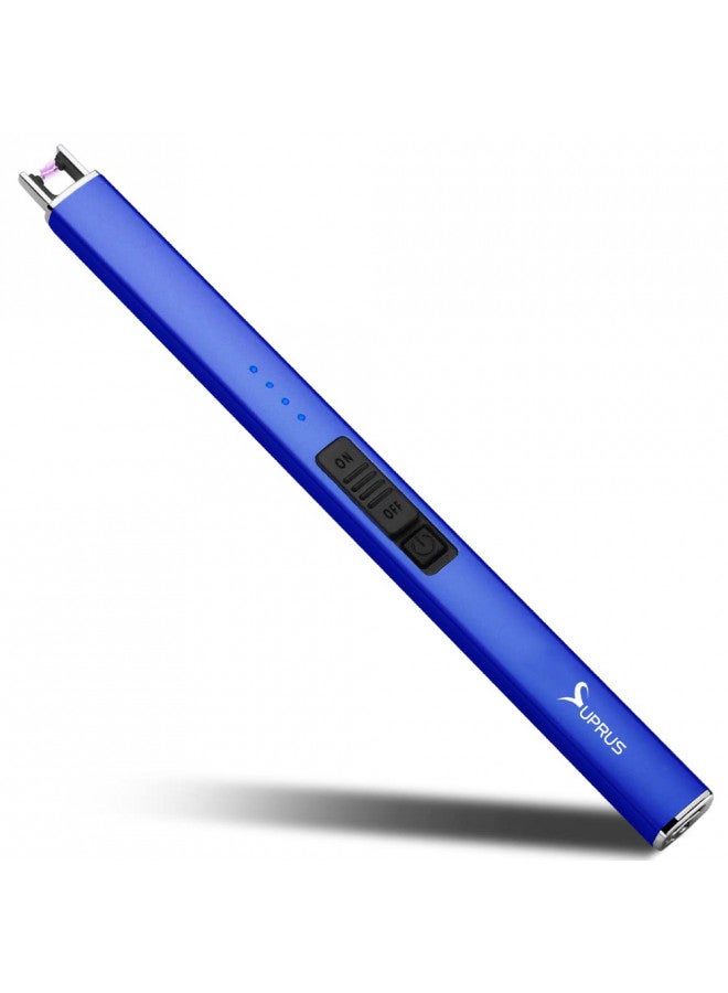 SUPRUS Electric Lighter Arc Windproof Flameless USB Lighter Rechargeable Lighter with Safety Lock for Candle BBQ Camping (Dark Blue) - Image 2