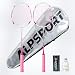 ALPSPORT Power Original Design 4U G5 Graphite Badminton Rackets Sets of 2 Carbon Fiber Racquets with 1 PVC Bag 2 Tied Grips Tapes 3 Shuttlecocks 2228LBS Padel Raket for Sports Training Pink - Image 2
