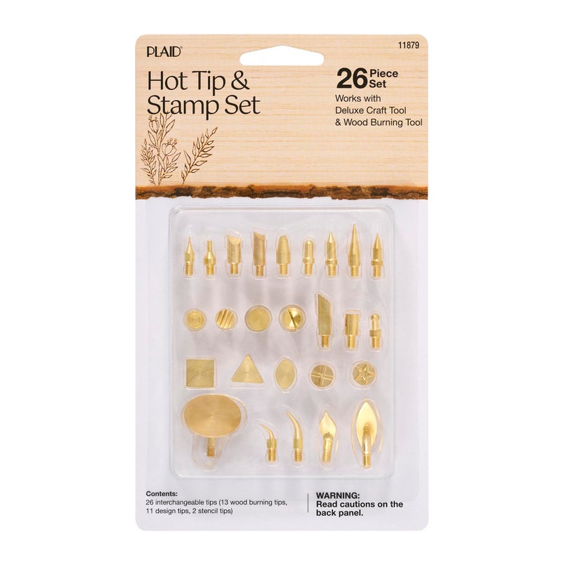 PLAID Wood Burning Kit Set of 26 Art Supplies for Wood Burning Tool Kit DIY Arts and Crafts Wood Burning Kit for Adults Great for Pattern Making Shading and Texture by Plaid Enterprises 11879