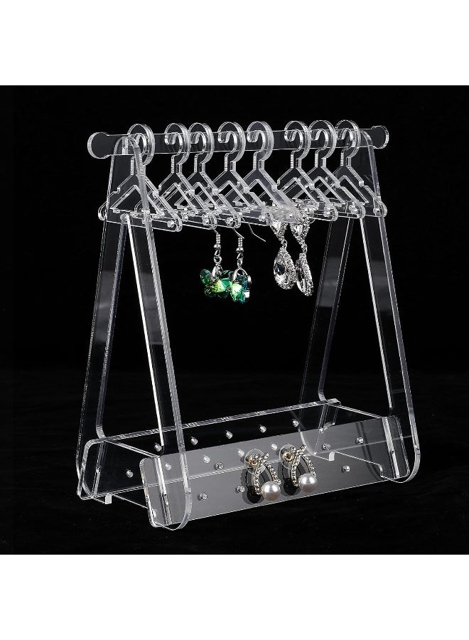 TPGP Clear Acrylic Earring Hanger Coat-Hanger Shape Stud Earring Holder Stand Earring Hanger Rack With Mini Hangers Jewelry Display Organizer For Girls Women - Image 1