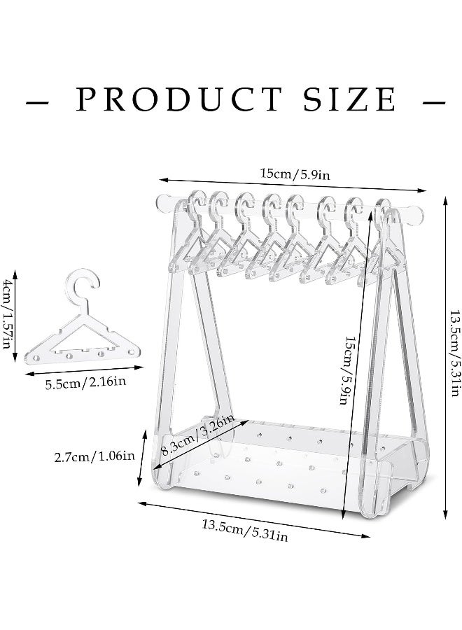 TPGP Clear Acrylic Earring Hanger Coat-Hanger Shape Stud Earring Holder Stand Earring Hanger Rack With Mini Hangers Jewelry Display Organizer For Girls Women - Image 2