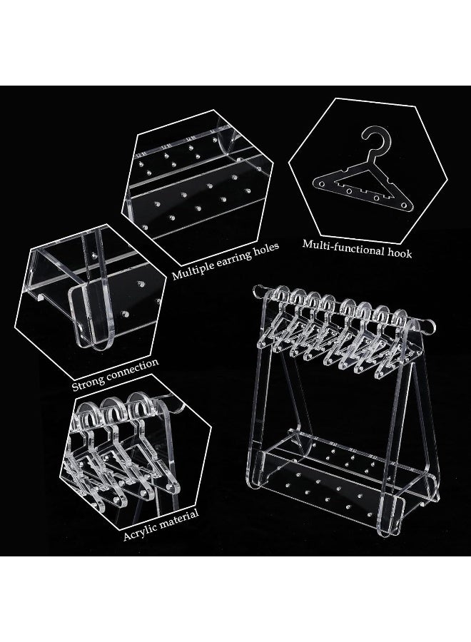 TPGP Clear Acrylic Earring Hanger Coat-Hanger Shape Stud Earring Holder Stand Earring Hanger Rack With Mini Hangers Jewelry Display Organizer For Girls Women - Image 3