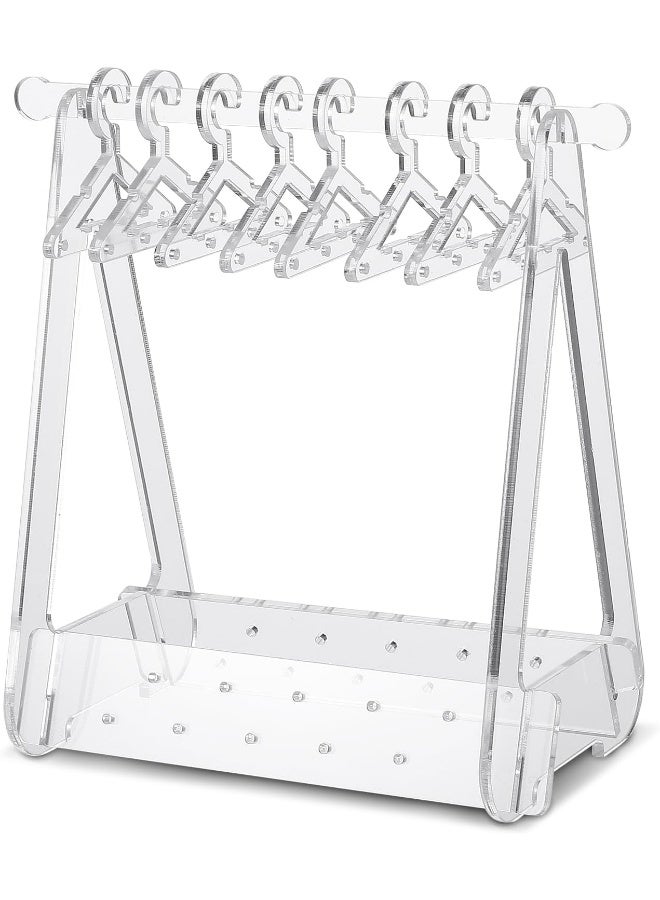 TPGP Clear Acrylic Earring Hanger Coat-Hanger Shape Stud Earring Holder Stand Earring Hanger Rack With Mini Hangers Jewelry Display Organizer For Girls Women - Image 4