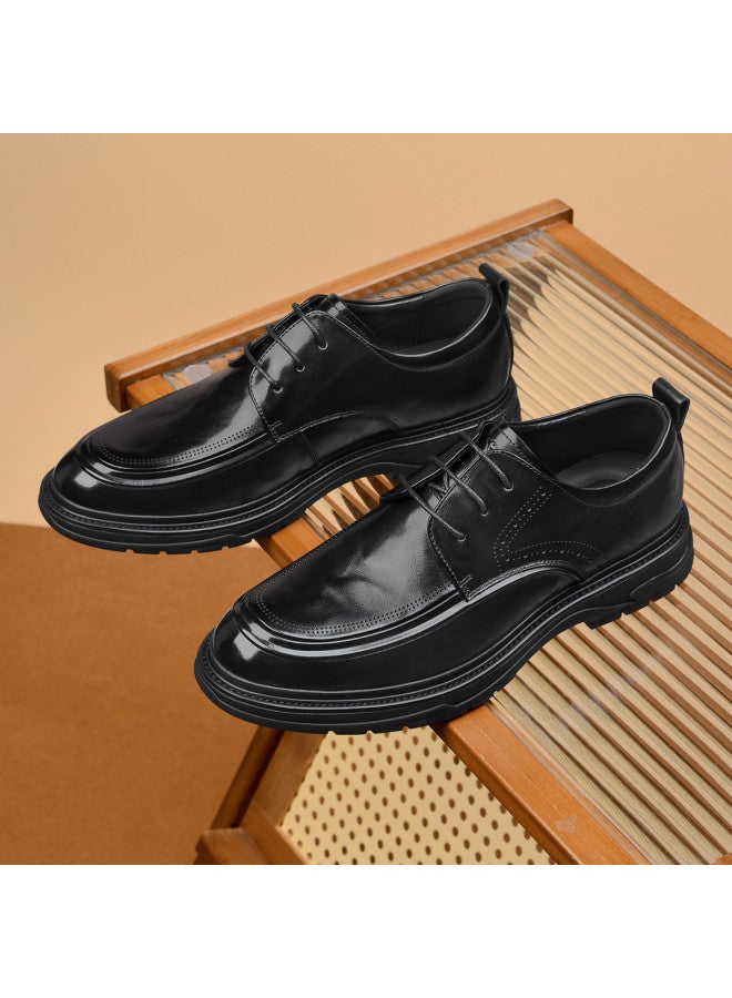 Septwolves Top Grain Leather】 Autumn 2025 New Men's Derby Shoes, Genuine Leather Low Heel Urban Light Luxury Business Dress Shoes - Image 5