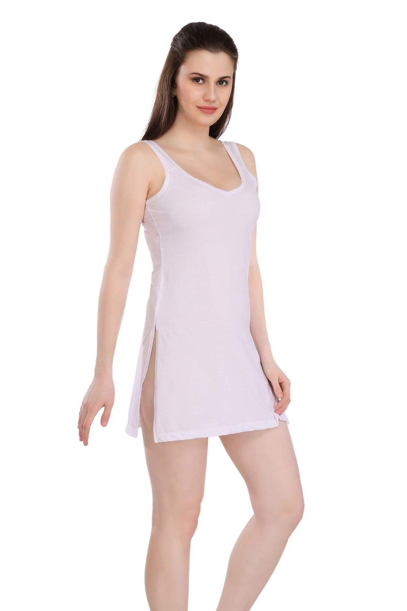 Splash Cotton Rich Camisole Slip for Women|Kurti Slip/Suit Slip/Camisole Slip- 138 White - Image 2