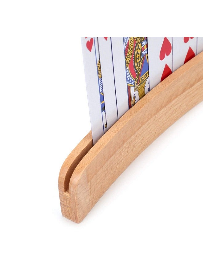 Tebery حامل بطاقات اللعب الخشبي من تيبيري 4 عبوات | رف | صينية تنظيم رفوف بتشطيب طبيعي - Image 4