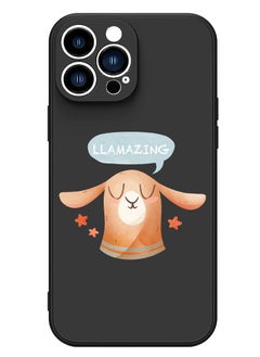 Theodor Protective Slim Fit Case Liquid Silicone Cover with Full Body Protection Anti-Scratch Shockproof Case For iPhone 15 Pro Black - Llamazing lama  - Image 1