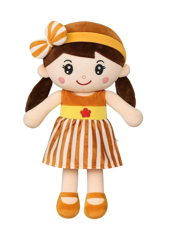 Fun4you Soft Doll Toy for Kids | Cute Plush Doll with Striped Dress | Washable Cuddly Soft Toy for Girls | Baby Soft Doll Birthday Gift for Kids Boys Girls | Medium Size - Image 1