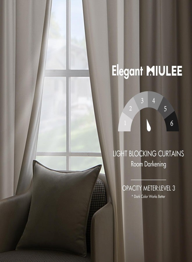 MIULEE Velvet Curtains 84 inches - Luxury Curtains for Bedroom Living Room Room Darkening Thermal Insulated Super Soft Window Drapes Rod Pocket & Back Tab, Ivory, W52 x L84 inches, 2 Panels - Image 5