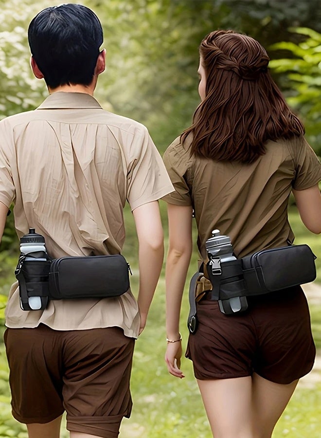 Running Belt Waist Pack，Large Capacity Waterproof  Running Belt with  Zipper Pocket, Lightweight Waist Bag with Bottle Holder  for Morning Runs, Workouts,  Cycling，DogWalking，Jogging Training