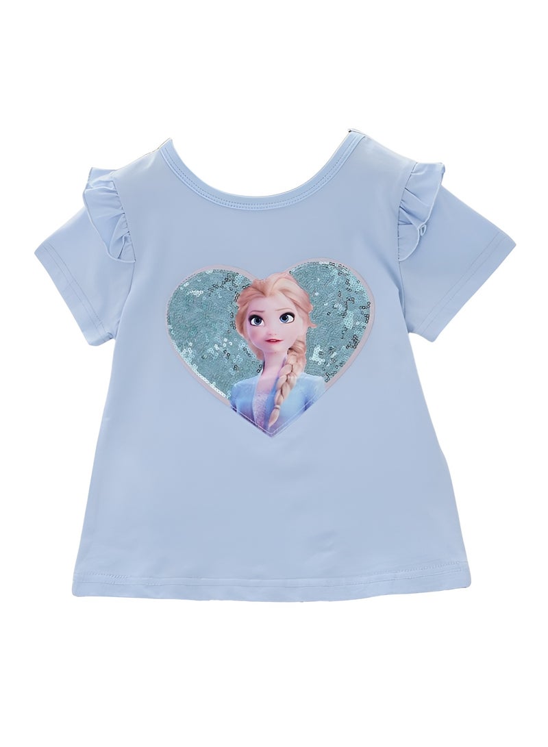 D'Daniela D' Daniela - Elsa Little Sparkle Royals T-Shirt - Blue - Image 1