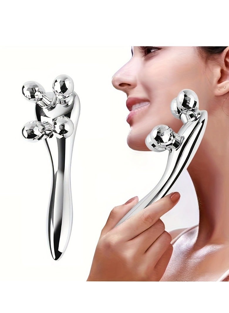 Generic 3D Roller Massage 360 ​​° Rotate Facial Massage Tool, 4 rounds of body massage wheel -facial massage, relaxation and beauty -ideal gifts(1pc)  - Image 1