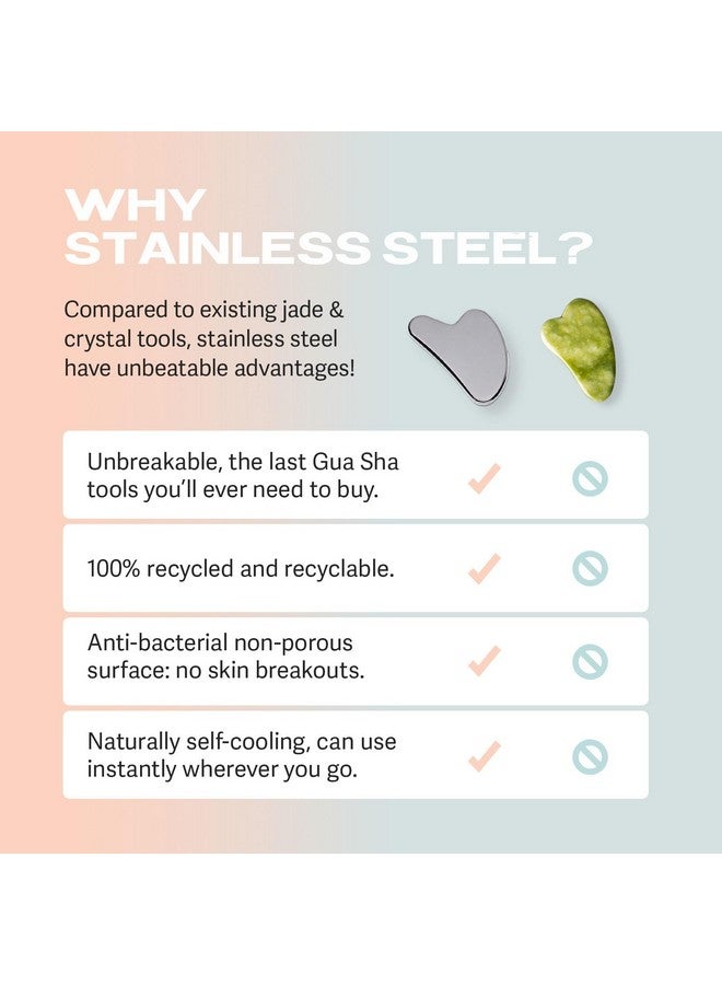 Sacheu Gua Sha Starter Kit With Slick Skin Oil Stainless Steel Gua With Gua Sha Oil Facial Oil Squalane Facial Tools Face Oil For Gua Sha Massage Gua Sha Stainless Steel - Image 4