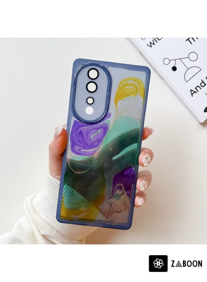 Zaboon Protective Case Cover For Honor 80 Oil Painting Electroplating TPU - Image 1