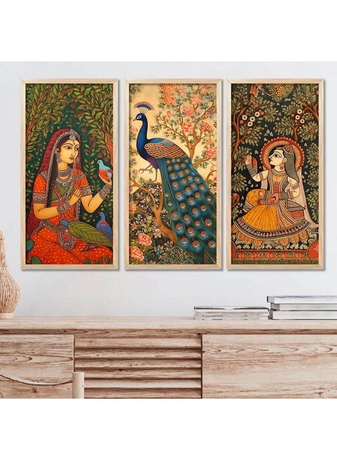 kotart - Premium Digital Painting with Frame for Home Decoration | Vibrant City Painting for Living Room Bedroom Office Room Wall Decor Set of 3 (10x19 inch, B) (I) - Image 1