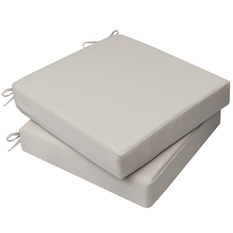 AAAAAcessories Outdoor Seat Cushions for Chairs, Waterproof, Fade-Resistant, 20" x 18" x 3", Patio Furniture Replacement Cushions, Set of 2, Beige - Image 1