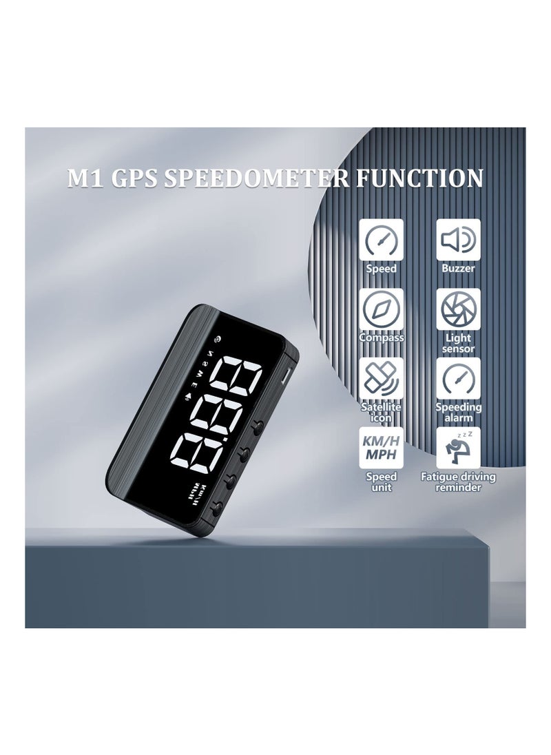 Y&D M1 Windshield Projection Heads Up Display, SYOSI Digital GPS Speedometer with Navigator/Speed/RPM/Voltage/Temperature Warning Alarm Displayer. Suitable for All Vehicles (M1 White)  - Image 3