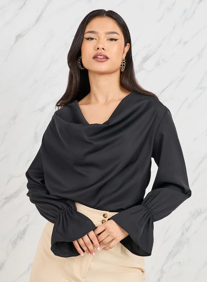 Styli V Neck Long Sleeves Solid Bodysuit