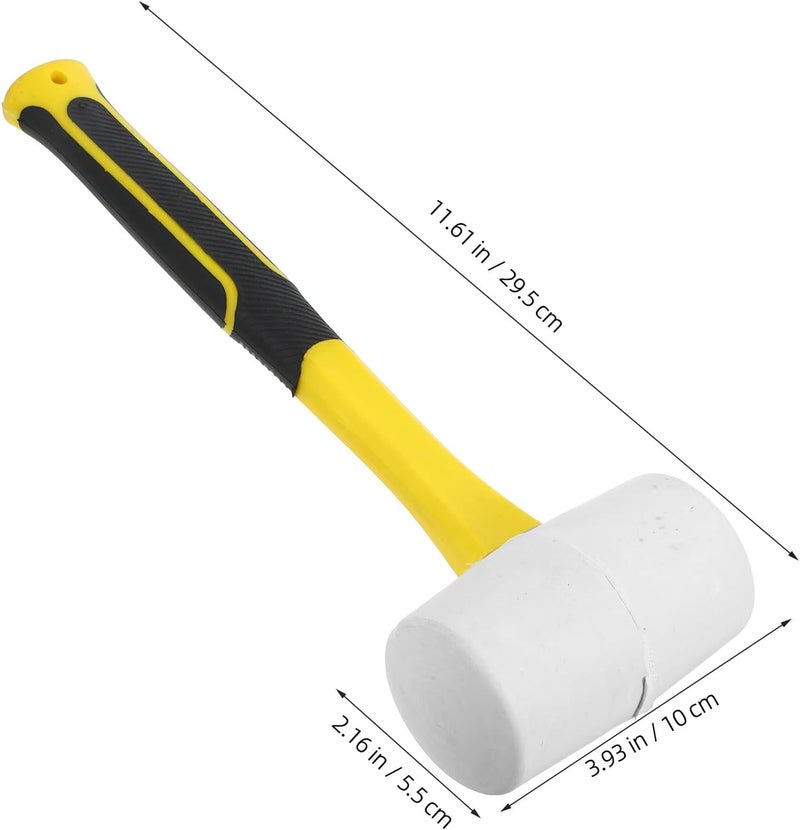 Small Rubber Mallet Hammer with Fiber Handle Non-slip Flooring Installation Mallet for Woodworking and Tile Setting - Image 2