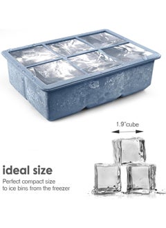 Beauenty Silicone Ice Cube Trays 3 Pack - Large Size Silicone Ice Cube Molds with Leak Proof Removable Lid Square Ice Cube Tray And BPA Free for Cocktail,Whiskey, Stackable Flexible Ice  - Image 3