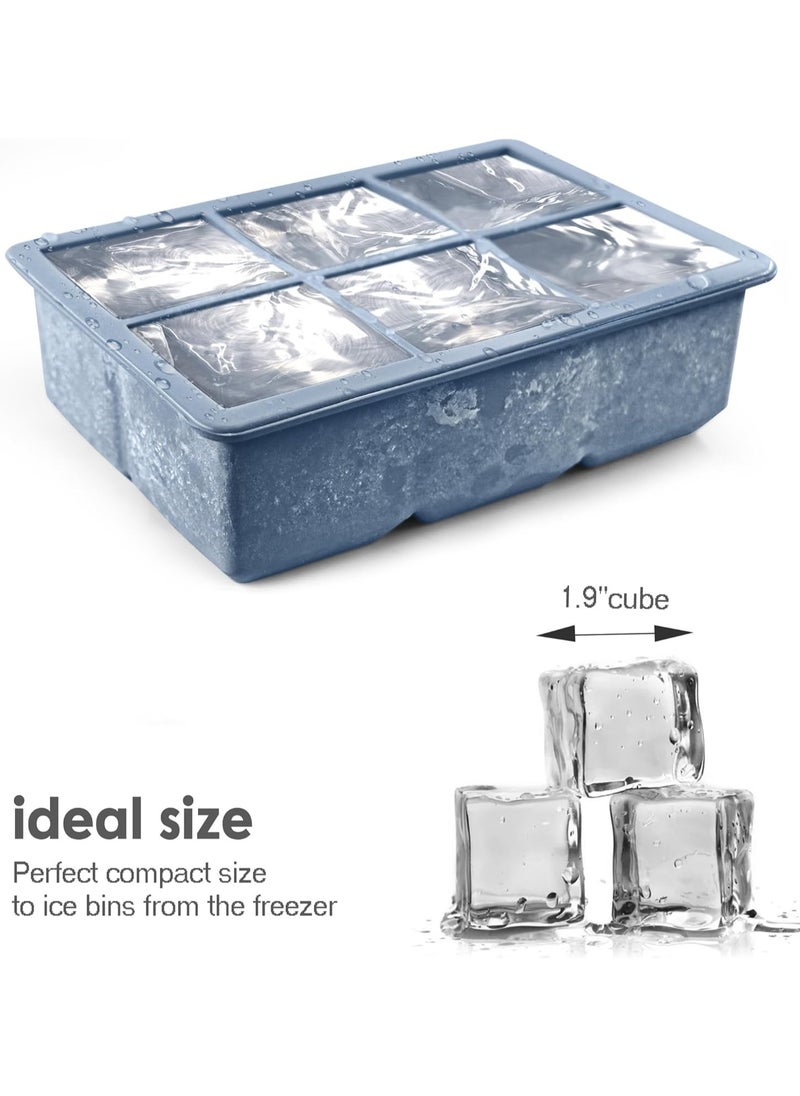 Beauenty - Silicone Ice Cube Trays 3 Pack - Large Size Silicone Ice Cube Molds with Leak Proof Removable Lid Square Ice Cube Tray And BPA Free for Cocktail,Whiskey, Stackable Flexible Ice - Image 1