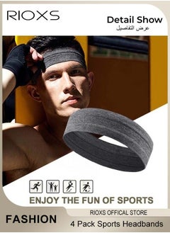 Sports Headband,4 Pack Elastic Headbands For Men And Women,Non-Slip Sweatband For Yoga Pilates Running Gym Workout Baseball Fitness Or Casual Wear - pzsku/Z43D7CD12D605B3199057Z/45/_/1740109022/4b1d5ebb-981f-4619-895c-17d2a25f545b