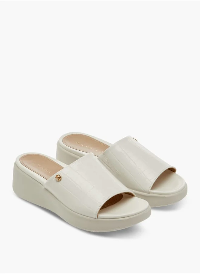 Paprika Women Textured Slip-On Sandals with Wedge Heel