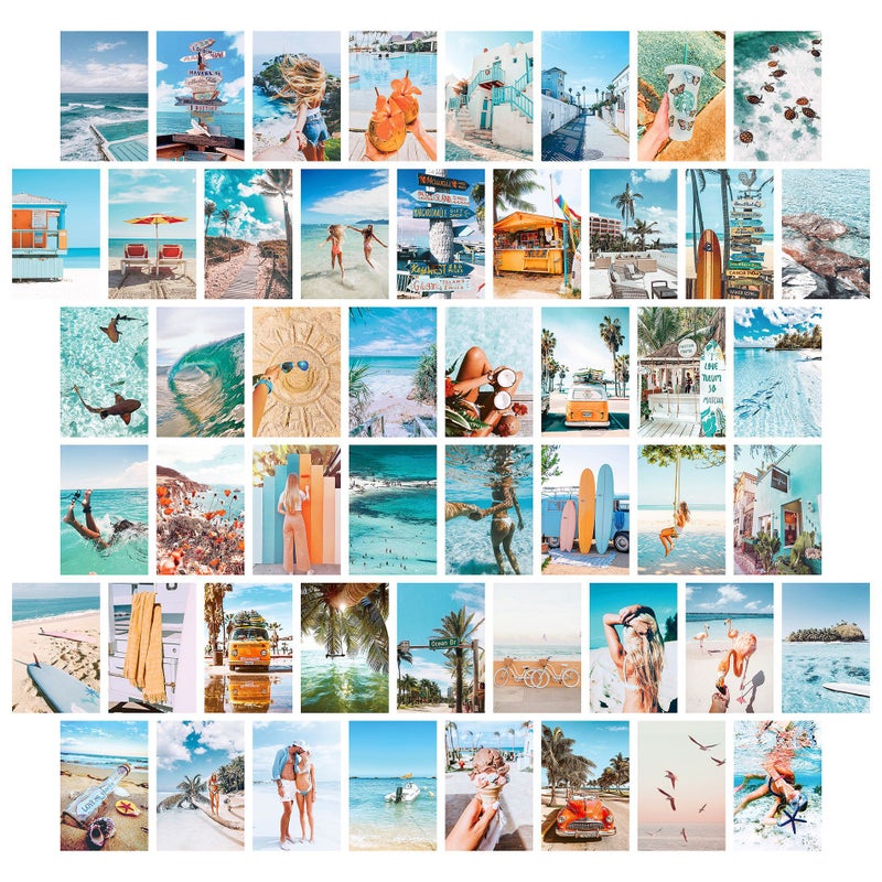 New 50 Posters Postcard Poster Decorative Painting Color Aesthetic Postcard Card - Image 1