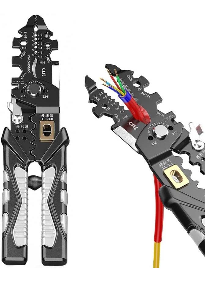 J&UNIQUE JUNIQUE 25in1 Multifunction Wire Stripper Cutter Professional Electrician Pliers for Cutting Crimping Stripping Electrical Cables HeavyDuty Insulated Tool for Precise Wiring Jobs  - Image 1