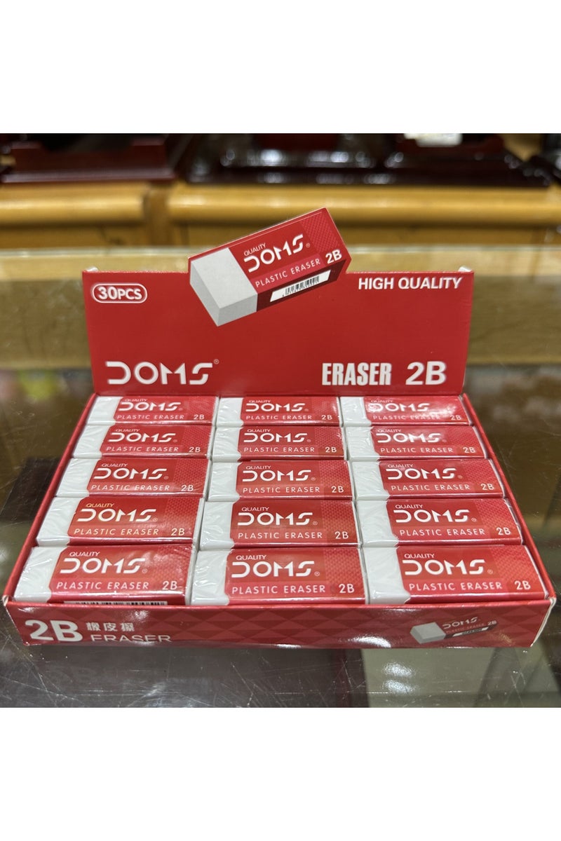 DOMS Plastic Eraser 18-2B 860 – Bright White, Ideal for School and Office Use - Image 3