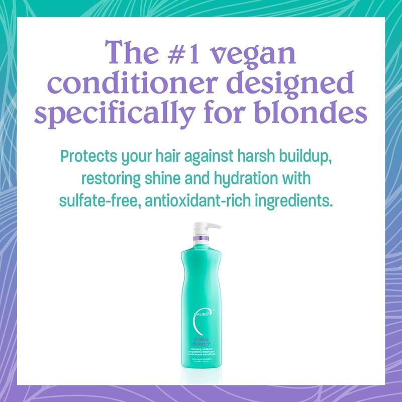 Malibu C Blondes Enhancing Conditioner - Hydrating Conditioner for Natural and Processed Blondes, 33.8oz - Image 3