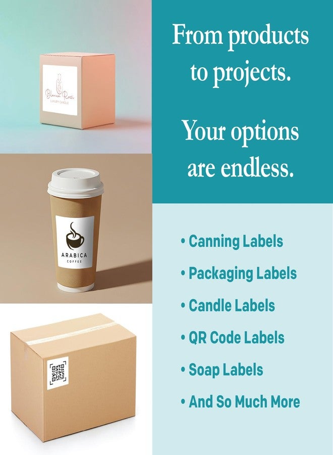 Premium Label Supply White Sticker Square Labels – 3" x 3" – Laser/Inkjet Compatible – (6 per Sheet), 100 Sheets – 600 Total Adhesive Labels - Image 2