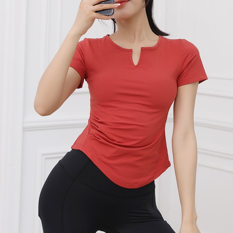 Women's Yoga T-Shirt Tight Fit Short Sleeve Quick Dry - Image 1