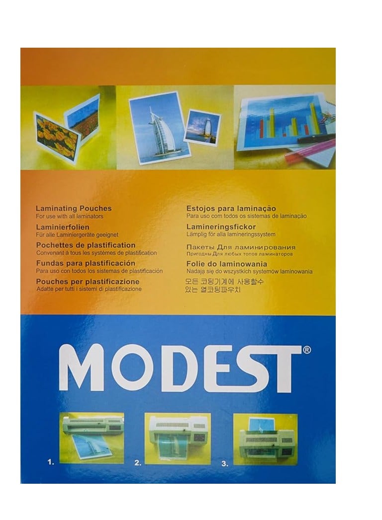 موديست 100 ورقة A4 أكياس تغليف 125 ميكرون شفافة - Image 2