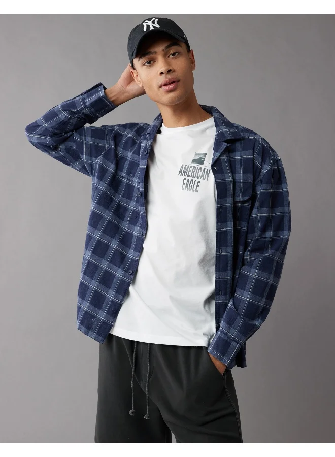 امريكان ايجل AE Linen-Blend Mechanic Shirt