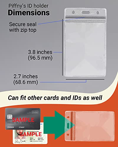 Piffny Clear ID Holder for Lanyard - ID Card Holder Waterproof (Inches, 2.25 x 3.5 Vertical 100Pack) - Image 5