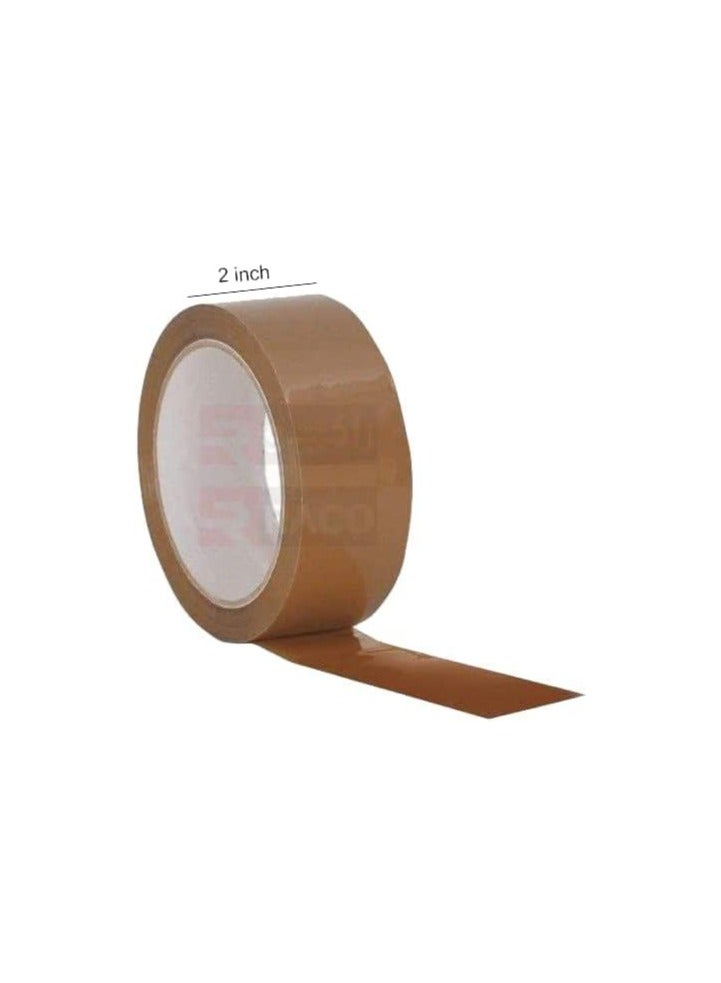 RACO RACO Brown Packaging Tape, 2 inches Strong Heavy Duty Packing Tape for Parcel Boxes, Moving Boxes, Large Postal Bags, Office Use  - Image 2