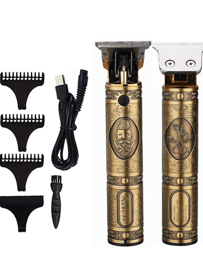 مقصات شعر للرجال، ماكينة حلاقة كهربائية احترافية 6 في 1، ماكينة حلاقة برو لي أوتلاينر للعناية قابلة للشحن بدون سلك، ماكينة قص شعر بتقنية T-Blade، مجموعة قص شعر احترافية للاستخدام المنزلي - Image 1