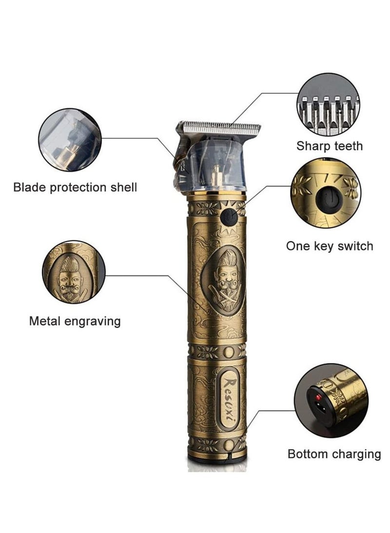 مقصات شعر للرجال، ماكينة حلاقة كهربائية احترافية 6 في 1، ماكينة حلاقة برو لي أوتلاينر للعناية قابلة للشحن بدون سلك، ماكينة قص شعر بتقنية T-Blade، مجموعة قص شعر احترافية للاستخدام المنزلي - Image 2