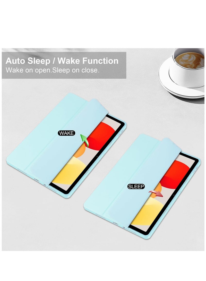 Case Compatible With Xiaomi Redmi Pad SE 11.0 Inch 2023 with Pencil Holder Clear Transparent Back Shell Slim Stand Shockproof Tablet Cover Auto Wake/Sleep (Ice Blue) - Image 5