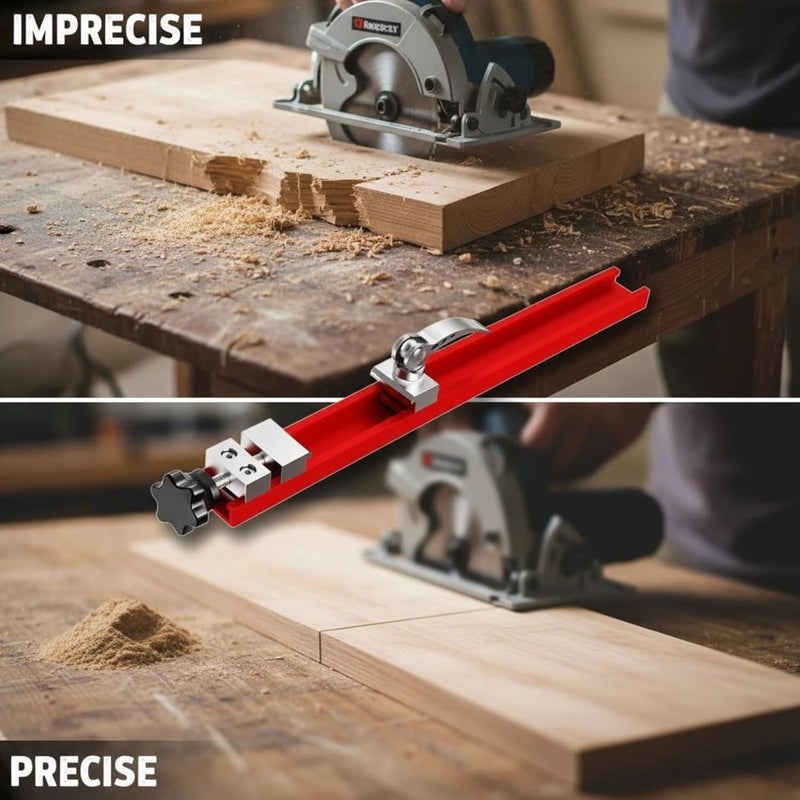 Adjustable Edge Locator Attachment, Precision Cutting Machine Base Guide, 14.2 In Aluminum Alloy Circular Saw Guide Rail For Woodworking Saws, Routers, Jigsaws - Image 5