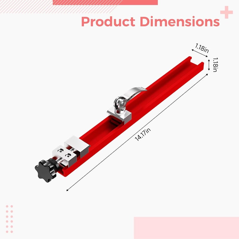 Adjustable Edge Locator Attachment, Precision Cutting Machine Base Guide, 14.2 In Aluminum Alloy Circular Saw Guide Rail For Woodworking Saws, Routers, Jigsaws - Image 3