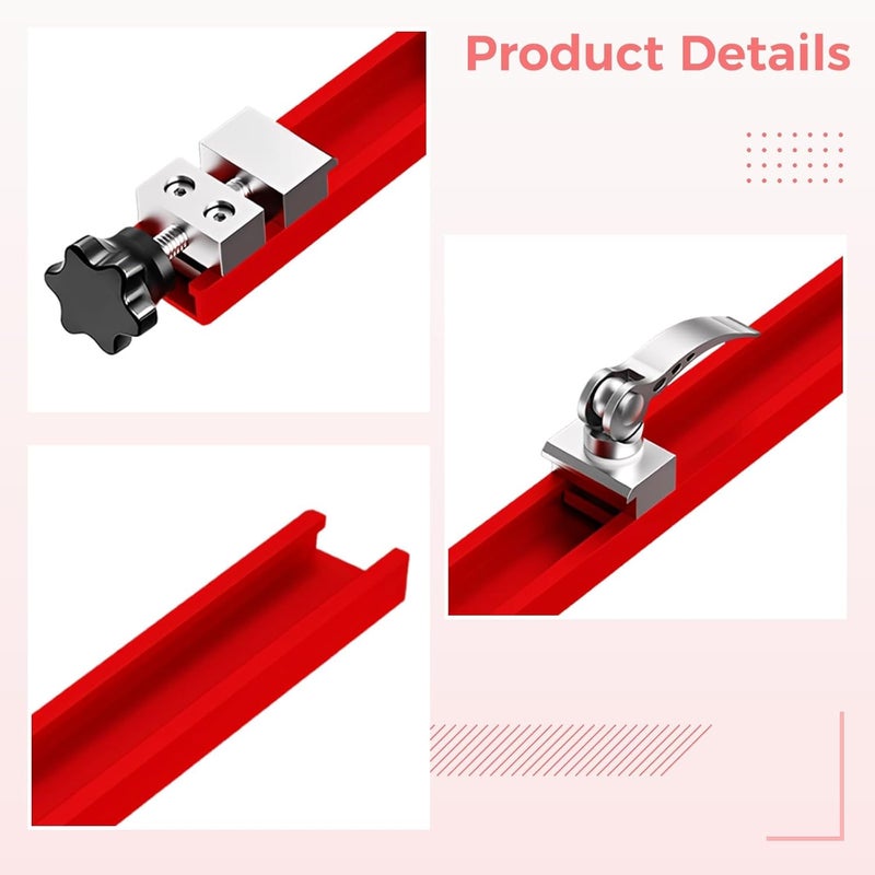 Adjustable Edge Locator Attachment, Precision Cutting Machine Base Guide, 14.2 In Aluminum Alloy Circular Saw Guide Rail For Woodworking Saws, Routers, Jigsaws - Image 2